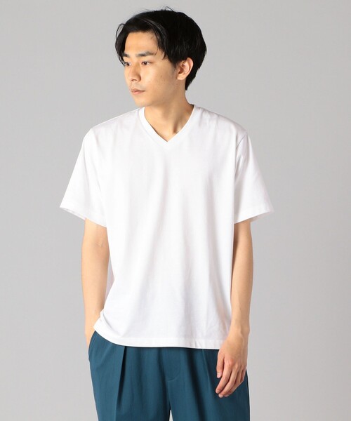 SHIPS(シップス)の「SHIPS: 抗菌・防臭 NANO-FINE(R) コットン Vネック Tシャツ(Tシャツ/カットソー・メンズ・ホワイト/ブラック/グレー/ダークグレー/オリーブ/ネイビー/ライトブルー/ピンク/ライトグレー・S/M/L/XL)」の10枚目の写真