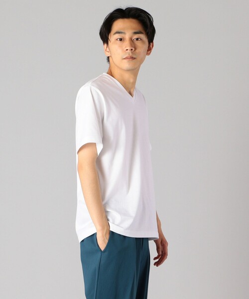 SHIPS(シップス)の「SHIPS: 抗菌・防臭 NANO-FINE(R) コットン Vネック Tシャツ(Tシャツ/カットソー・メンズ・ホワイト/ブラック/グレー/ダークグレー/オリーブ/ネイビー/ライトブルー/ピンク/ライトグレー・S/M/L/XL)」の13枚目の写真