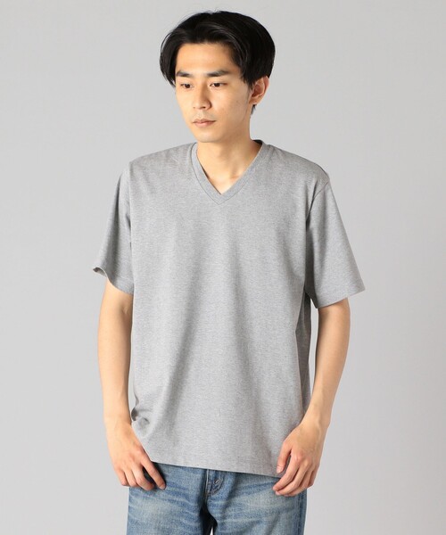 SHIPS(シップス)の「SHIPS: 抗菌・防臭 NANO-FINE(R) コットン Vネック Tシャツ(Tシャツ/カットソー・メンズ・ホワイト/ブラック/グレー/ダークグレー/オリーブ/ネイビー/ライトブルー/ピンク/ライトグレー・S/M/L/XL)」の18枚目の写真