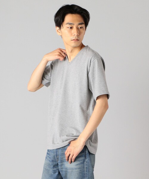 SHIPS(シップス)の「SHIPS: 抗菌・防臭 NANO-FINE(R) コットン Vネック Tシャツ(Tシャツ/カットソー・メンズ・ホワイト/ブラック/グレー/ダークグレー/オリーブ/ネイビー/ライトブルー/ピンク/ライトグレー・S/M/L/XL)」の19枚目の写真