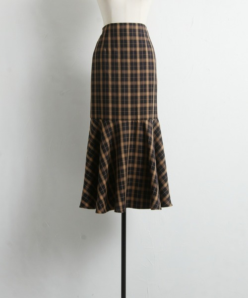 タグ付未使用　ドルチェアンドガッバーナ　スカート　チェック　マーメイド　ブラウン タグ付未使用 ドルチェアンドガッバーナ スカート チェック