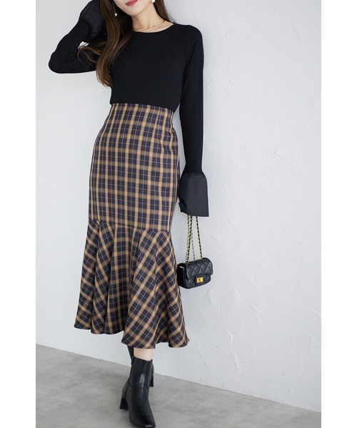 ZOZO限定】アソート柄マーメイドスカート（ドット・ダルメシアン