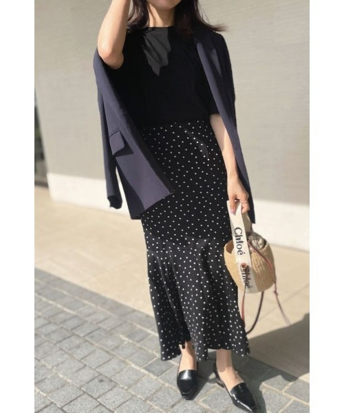 &. NOSTALGIA（アンドドットノスタルジア）の「【ZOZO限定】アソート柄マーメイドスカート（ドット・ダルメシアン・チェック）（スカート・レディース・ブラック/ブラウン/ネイビー/ホワイト/ブラック系その他/ネイビー系・M/FREE/TALL）」の7枚目の写真