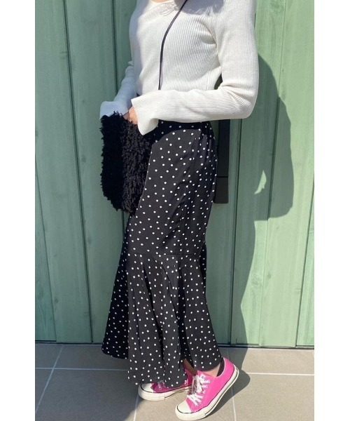 &. NOSTALGIA（アンドドットノスタルジア）の「【ZOZO限定】アソート柄マーメイドスカート（ドット・ダルメシアン・チェック）（スカート・レディース・ブラック/ブラウン/ネイビー/ホワイト/ブラック系その他/ネイビー系・M/FREE/TALL）」の12枚目の写真