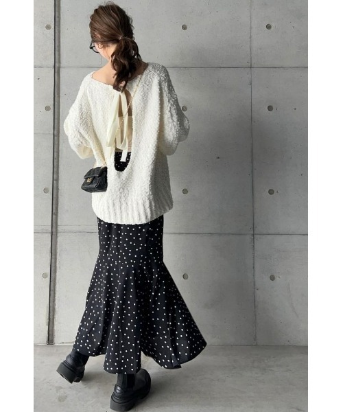 &. NOSTALGIA（アンドドットノスタルジア）の「【ZOZO限定】アソート柄マーメイドスカート（ドット・ダルメシアン・チェック）（スカート・レディース・ブラック/ブラウン/ネイビー/ホワイト/ブラック系その他/ネイビー系・M/FREE/TALL）」の18枚目の写真