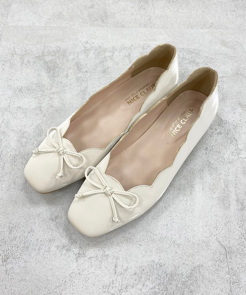 one after another NICE CLAUP（ワンアフターアナザーナイスクラップ）の「【ZOZO限定】スカラップバレエシューズ（バレエシューズ・レディース・アイボリー/ブラック・SS/S/M/L/LL）」の12枚目の写真