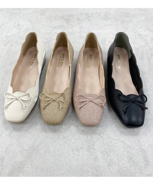 one after another NICE CLAUP（ワンアフターアナザーナイスクラップ）の「【ZOZO限定】スカラップバレエシューズ（バレエシューズ・レディース・アイボリー/ブラック・SS/S/M/L/LL）」の9枚目の写真