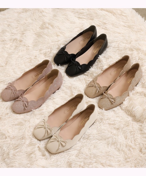 one after another NICE CLAUP（ワンアフターアナザーナイスクラップ）の「【ZOZO限定】スカラップバレエシューズ（バレエシューズ・レディース・アイボリー/ブラック・SS/S/M/L/LL）」の16枚目の写真