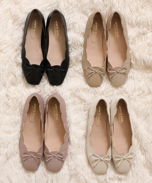 one after another NICE CLAUP（ワンアフターアナザーナイスクラップ）の「【ZOZO限定】スカラップバレエシューズ（バレエシューズ・レディース・アイボリー/ブラック・SS/S/M/L/LL）」の17枚目の写真