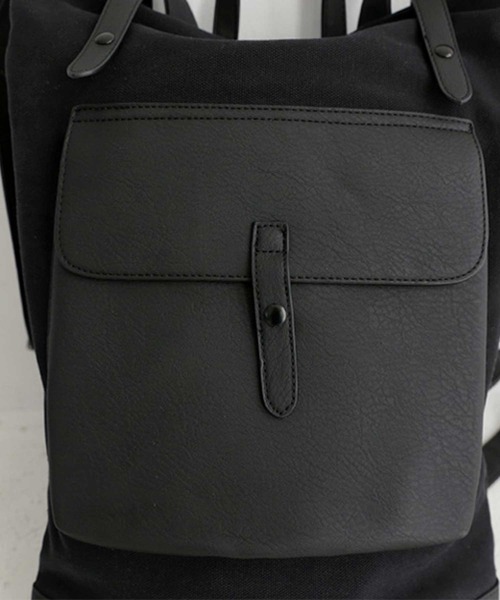 antiqua(アンティカ)の「異素材MIXスクエア型リュック(バックパック/リュック・レディース・ブラック・FREE)」の7枚目の写真