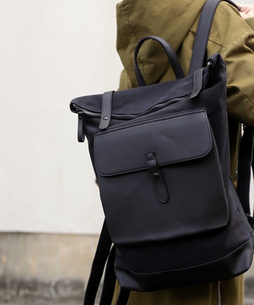 antiqua(アンティカ)の「異素材MIXスクエア型リュック(バックパック/リュック・レディース・ブラック・FREE)」の14枚目の写真