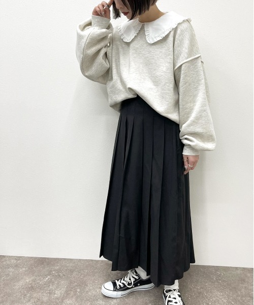 apres jour mignon（アプレジュールミニョン）の「タックプリーツスカート【ZOZOTOWN限定アイテム】（スカート・レディース・ブラック/ダークグリーン/モカ・フリー/X-LARGE）」の15枚目の写真