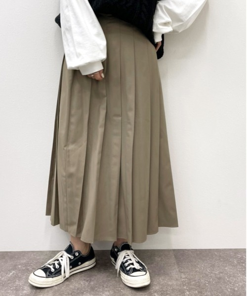 apres jour mignon（アプレジュールミニョン）の「タックプリーツスカート【ZOZOTOWN限定アイテム】（スカート・レディース・ブラック/ダークグリーン/モカ・フリー/X-LARGE）」の8枚目の写真