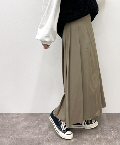 apres jour mignon（アプレジュールミニョン）の「タックプリーツスカート【ZOZOTOWN限定アイテム】（スカート・レディース・ブラック/ダークグリーン/モカ・フリー/X-LARGE）」の12枚目の写真
