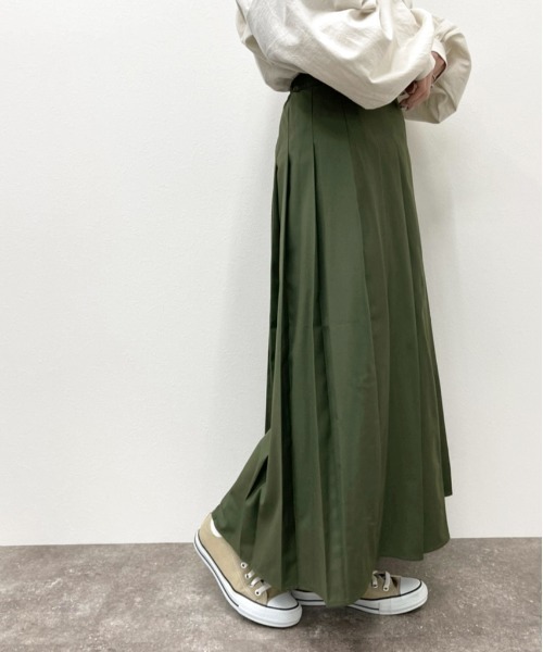 apres jour mignon（アプレジュールミニョン）の「タックプリーツスカート【ZOZOTOWN限定アイテム】（スカート・レディース・ブラック/ダークグリーン/モカ・フリー/X-LARGE）」の6枚目の写真
