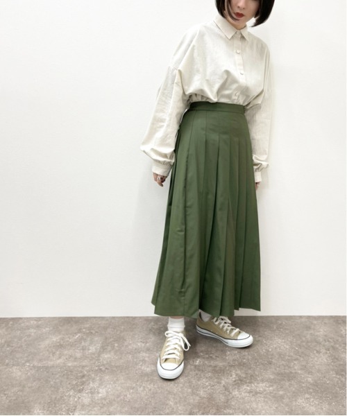 apres jour mignon（アプレジュールミニョン）の「タックプリーツスカート【ZOZOTOWN限定アイテム】（スカート・レディース・ブラック/ダークグリーン/モカ・フリー/X-LARGE）」の10枚目の写真