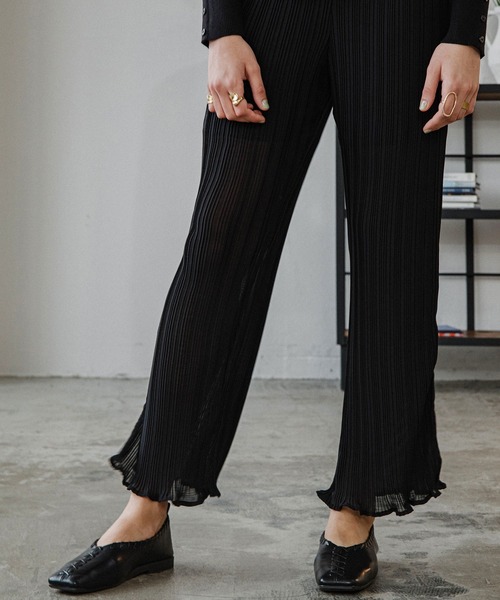 ACCL（エーシーシーエル）の「ワッシャーワイドパンツ（その他パンツ・レディース・ブラック/オフホワイト/ピンク・FREE）」の5枚目の写真