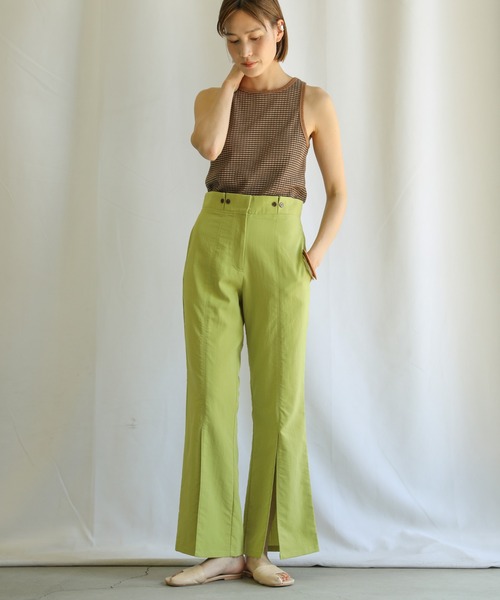 select MOCA(セレクトモカ)の「ベルトデザインフレアスリットパンツ(その他パンツ・レディース・ライム/オレンジ/ブルー・SMALL/MEDIUM)」の11枚目の写真
