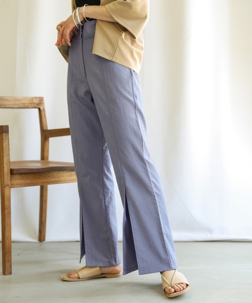 select MOCA(セレクトモカ)の「ベルトデザインフレアスリットパンツ(その他パンツ・レディース・ライム/オレンジ/ブルー・SMALL/MEDIUM)」の8枚目の写真