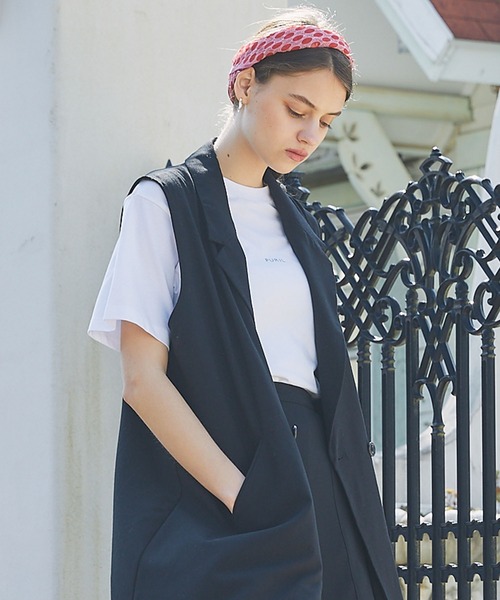 PURIL（ピュリル）の「【PURIL】ブランドロゴプリント オーバーサイズ半袖カットソー（Tシャツ/カットソー・レディース・ブラック/ミント/ホワイト/ベージュ・FREE）」の5枚目の写真