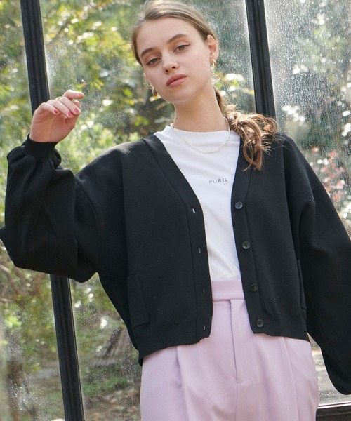 PURIL（ピュリル）の「【PURIL】ブランドロゴプリント オーバーサイズ半袖カットソー（Tシャツ/カットソー・レディース・ブラック/ミント/ホワイト/ベージュ・FREE）」の7枚目の写真