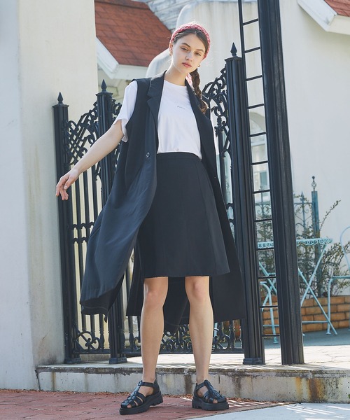 PURIL（ピュリル）の「【PURIL】ブランドロゴプリント オーバーサイズ半袖カットソー（Tシャツ/カットソー・レディース・ブラック/ミント/ホワイト/ベージュ・FREE）」の9枚目の写真