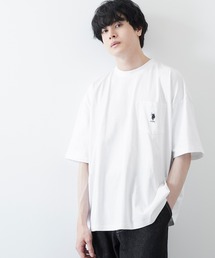U.S. POLO ASSN.（ユーエスポロアッスン）の「U.S. POLO ASSN. / ユーエスポロアッスン 別注 ビッグシルエット ロゴ刺繍  ワッペン 半袖 Tシャツ 無地T トップス（Tシャツ/カットソー・メンズ）」