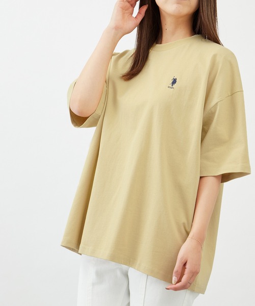 U.S. POLO ASSN.（ユーエスポロアッスン）の「U.S. POLO ASSN. / ユーエスポロアッスン 別注 ビッグシルエット ロゴ刺繍  ワッペン 半袖 Tシャツ 無地T トップス（Tシャツ/カットソー・メンズ・ホワイト/ブラック/ベージュ/ネイビー/オリーブ/サックスブルー/イエロー/ライトグリーン/ラベンダー/オレンジ/ブルー系その他/ベージュ系その他/ブラック系その他/ホワイト系その他/ホワイト系その他2/ブラック系その他2/ベージュ系その他2/ライトベージュ/ブルー/ダークグリーン・S/M/L）」の19枚目の写真