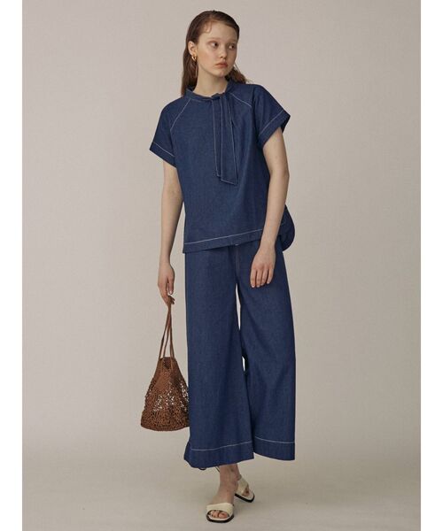 THE DAYZ TOKYO(ザデイズトーキョー)の「【THE DAYZ TOKYO】デニムボウタイブラウス【セットアップ対応】(シャツ/ブラウス・レディース・ネイビー・FREE)」の9枚目の写真