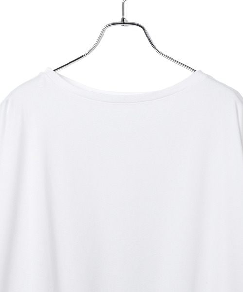 ADAM ET ROPE'（アダムエロペ）の「ドルマンドレープTシャツ（Tシャツ/カットソー・レディース・ホワイト/ブラック・FREE）」の3枚目の写真