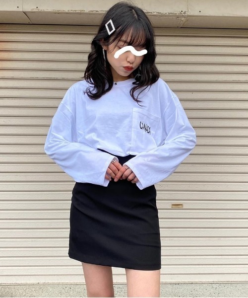 SONA(ソナ)の「SONYUNARA CANADAオーバーフィットTシャツ(Tシャツ/カットソー・レディース・ライトグレー/アイボリー・FREE)」の7枚目の写真