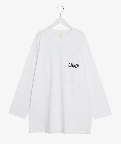 SONA(ソナ)の「SONYUNARA CANADAオーバーフィットTシャツ(Tシャツ/カットソー・レディース・ライトグレー/アイボリー・FREE)」の8枚目の写真