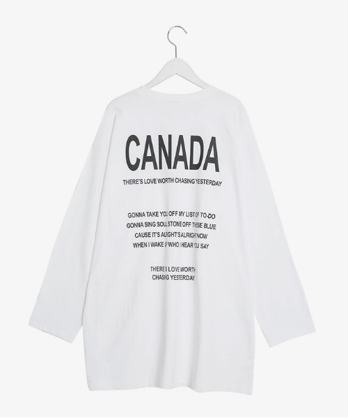 SONA(ソナ)の「SONYUNARA CANADAオーバーフィットTシャツ(Tシャツ/カットソー・レディース・ライトグレー/アイボリー・FREE)」の10枚目の写真