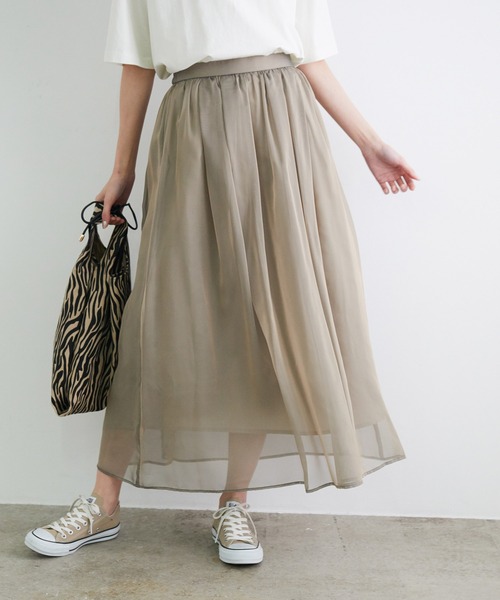 ROPE' PICNIC(ロペピクニック)の「オーロラシアーギャザースカート(スカート・レディース・グレー系その他/キャメル/ブルー/ピンク系その他2・38)」の2枚目の写真