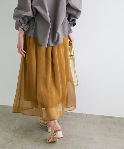 ROPE' PICNIC(ロペピクニック)の「オーロラシアーギャザースカート(スカート・レディース・グレー系その他/キャメル/ブルー/ピンク系その他2・38)」の3枚目の写真