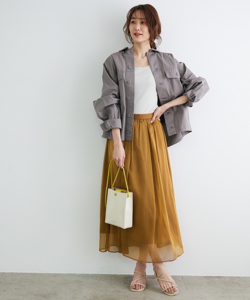 ROPE' PICNIC(ロペピクニック)の「オーロラシアーギャザースカート(スカート・レディース・グレー系その他/キャメル/ブルー/ピンク系その他2・38)」の10枚目の写真