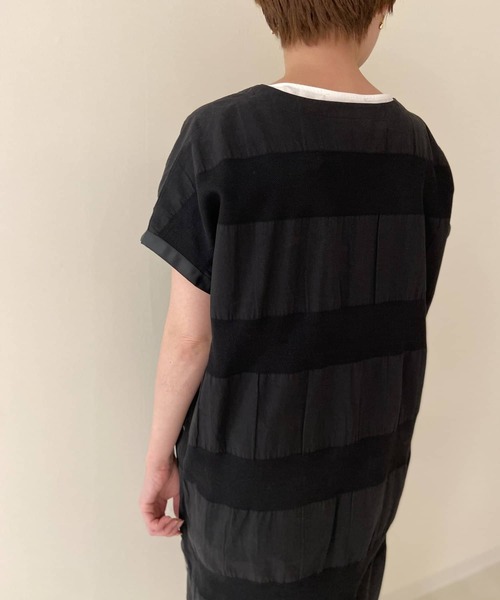 BEARDSLEY（ビアズリー）の「シャドーボーダーチュニック（ワンピース・レディース・ホワイト/ブラック・FREE）」の7枚目の写真