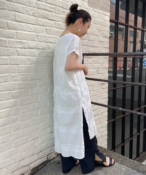BEARDSLEY（ビアズリー）の「シャドーボーダーチュニック（ワンピース・レディース・ホワイト/ブラック・FREE）」の19枚目の写真