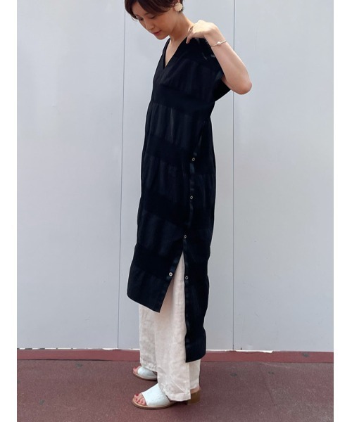 BEARDSLEY（ビアズリー）の「シャドーボーダーチュニック（ワンピース・レディース・ホワイト/ブラック・FREE）」の20枚目の写真