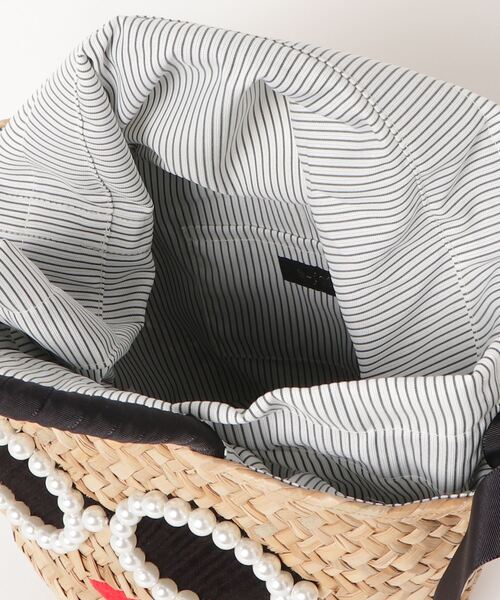 a-jolie（アジョリー）の「a-jolie パールサングラスちゃん 内側ストライプ巾着付き ミニカゴバッグ（かごバッグ・レディース・ナチュラル・FREE）」の10枚目の写真