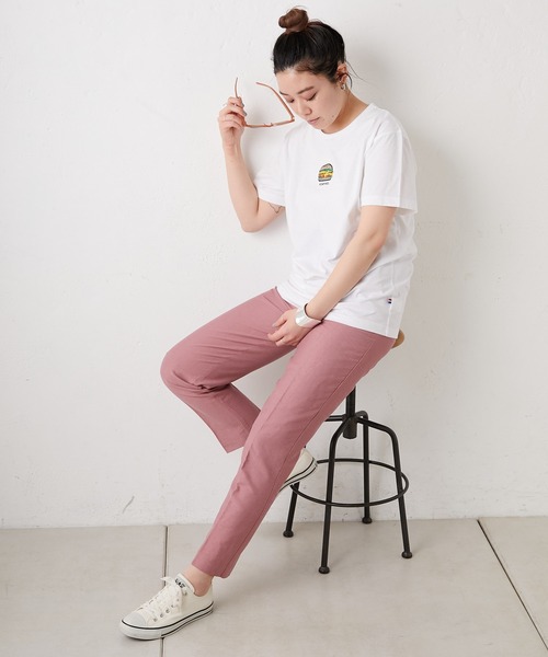 ear PAPILLONNER（イアパピヨネ）の「【FOXPIXEL（フォックスピクセル）】ハンバーガー・ポテト刺繍Tシャツ（Tシャツ/カットソー・レディース・ホワイト/ホワイト系その他/ブラック系その他2/ブラック系その他・FREE）」の6枚目の写真