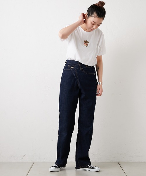 ear PAPILLONNER（イアパピヨネ）の「【FOXPIXEL（フォックスピクセル）】ハンバーガー・ポテト刺繍Tシャツ（Tシャツ/カットソー・レディース・ホワイト/ホワイト系その他/ブラック系その他2/ブラック系その他・FREE）」の15枚目の写真