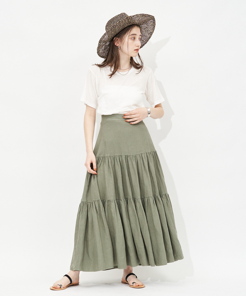 Rouge vif(ルージュヴィフ)の「ナチュラルダイTシャツ(Tシャツ/カットソー・レディース・ホワイト/クリーム/スモークピンク/オレンジ・フリー)」の17枚目の写真