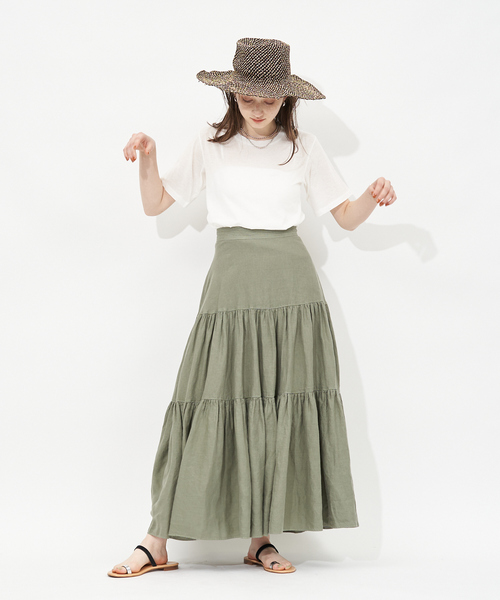 Rouge vif(ルージュヴィフ)の「ナチュラルダイTシャツ(Tシャツ/カットソー・レディース・ホワイト/クリーム/スモークピンク/オレンジ・フリー)」の18枚目の写真