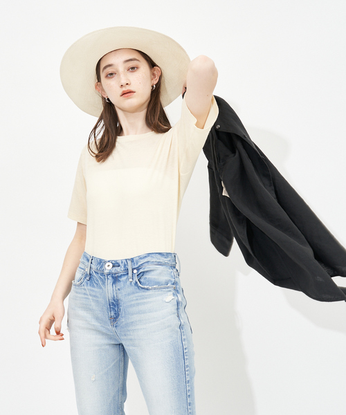 Rouge vif(ルージュヴィフ)の「ナチュラルダイTシャツ(Tシャツ/カットソー・レディース・ホワイト/クリーム/スモークピンク/オレンジ・フリー)」の21枚目の写真