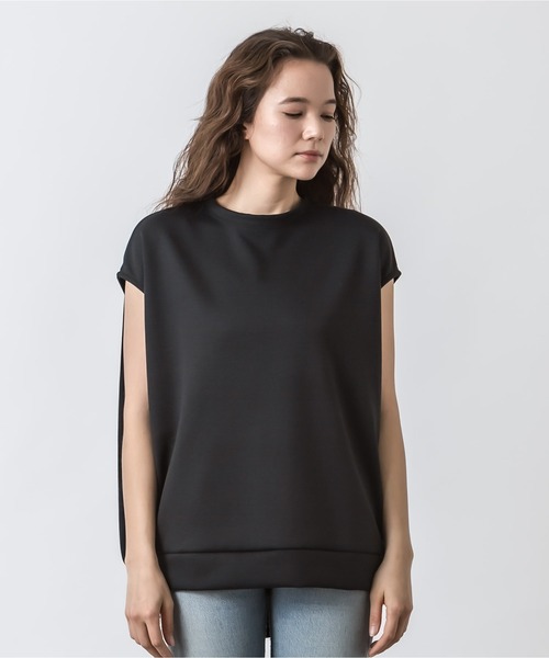 ALLUMER(アリュメール)の「ダンボールノースリーブトップス(Tシャツ/カットソー・レディース・ホワイト/ブラック/モカ・1)」の9枚目の写真