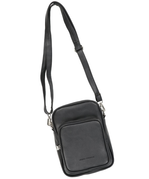 SPINNS（スピンズ）の「フェイクレザー2ポケットショルダーバッグ（ショルダーバッグ・メンズ・ブラック・ONESIZE）」の8枚目の写真