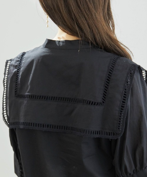 ROPE' PICNIC（ロペピクニック）の「【WEB限定】ビッグカラーブラウス（シャツ/ブラウス・レディース・ブラック/オフホワイト・38）」の20枚目の写真