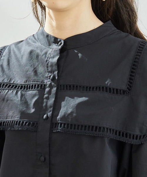 ROPE' PICNIC（ロペピクニック）の「【WEB限定】ビッグカラーブラウス（シャツ/ブラウス・レディース・ブラック/オフホワイト・38）」の21枚目の写真