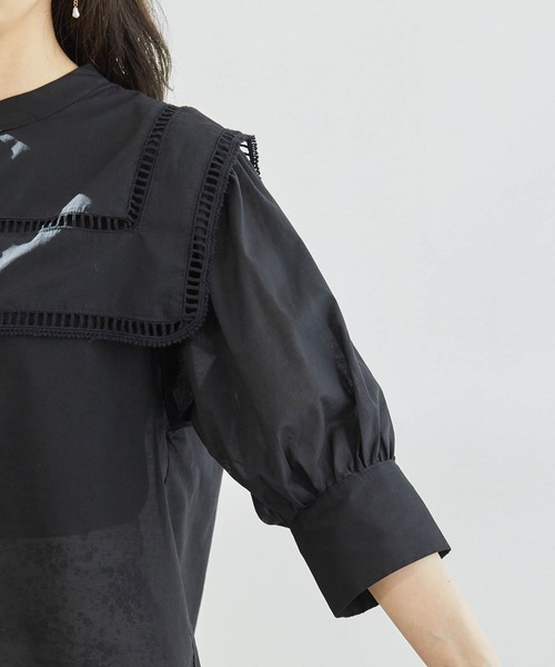 ROPE' PICNIC（ロペピクニック）の「【WEB限定】ビッグカラーブラウス（シャツ/ブラウス・レディース・ブラック/オフホワイト・38）」の22枚目の写真